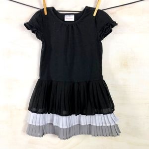 Like new Hanna Andersson Black Pleated Ruffle Bottom Dress - 7-8years